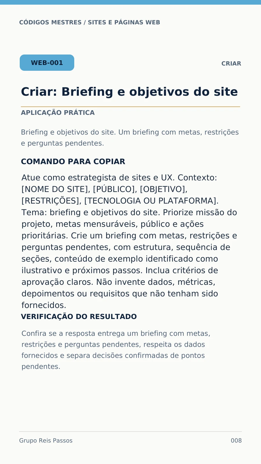 Abrir página de amostra do volume 21, Sites e Páginas Web